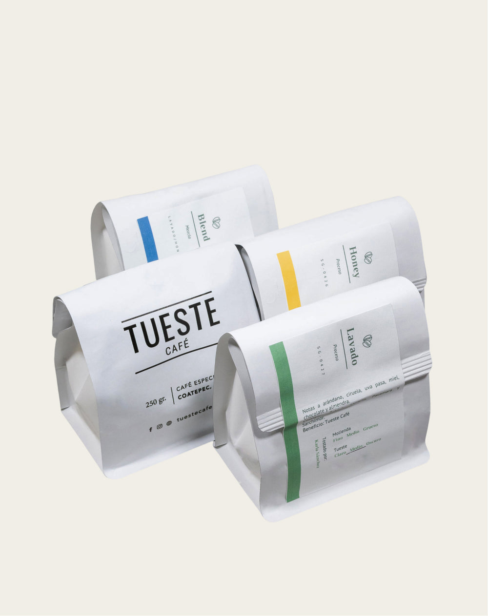 Kit Descubre Tu Sabor - Honey, Natural, Lavado y Blend (1 kg en grano)