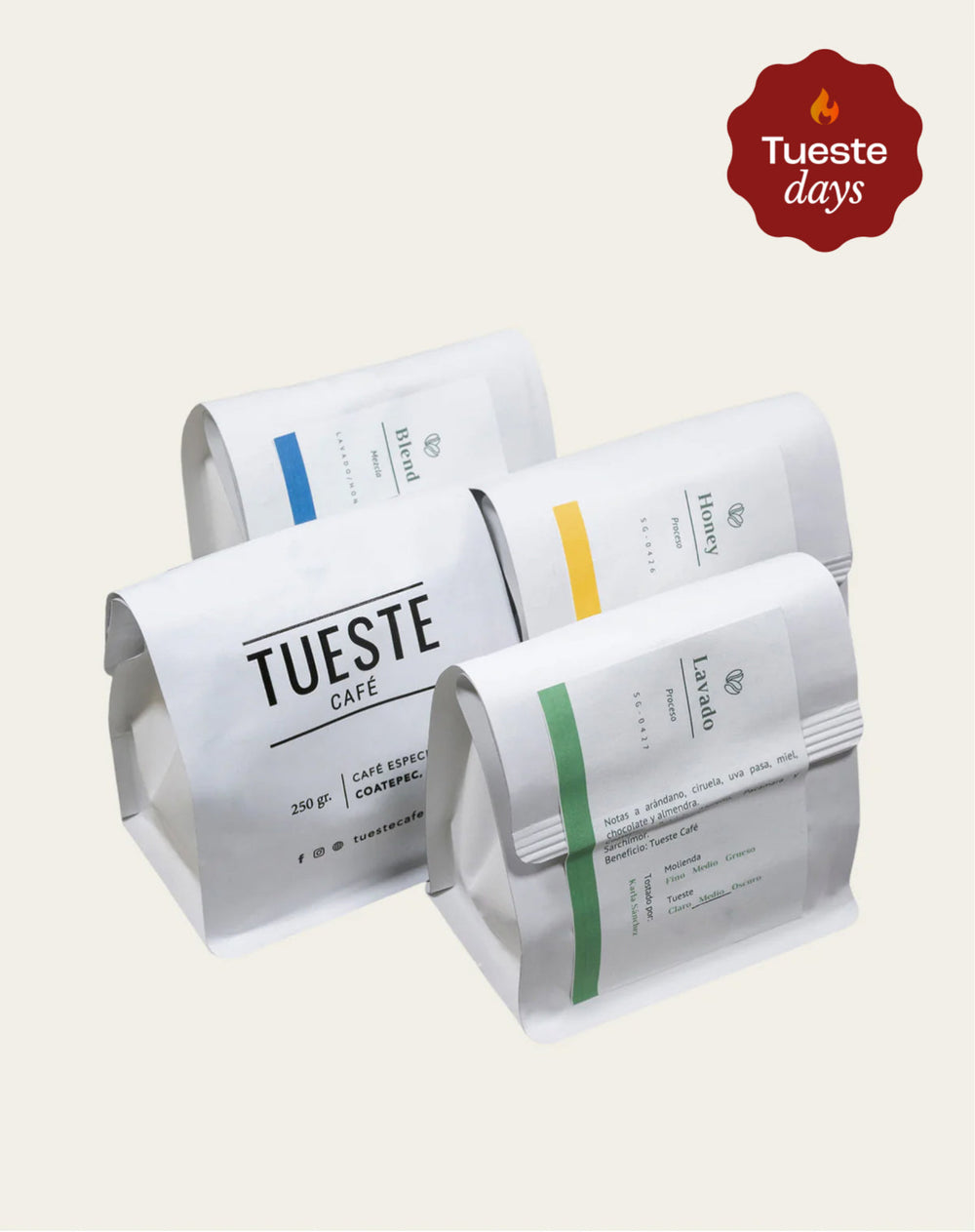 Kit Descubre Tu Sabor - Honey, Natural, Lavado y Blend (1 kg en grano)