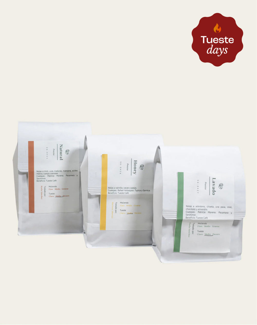 Kit Explorador Sensorial - Honey, Natural y Lavado (1.5 kg)